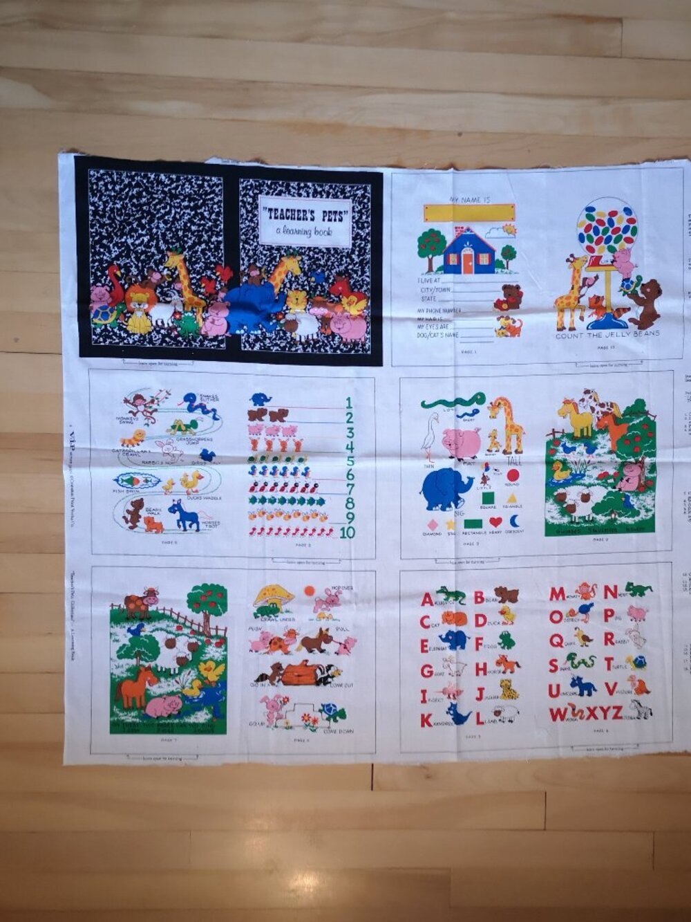 V.I.P. Cranston Cut & Sew Fabric Panel Soft Book "Teacher's Pet" Learning Book